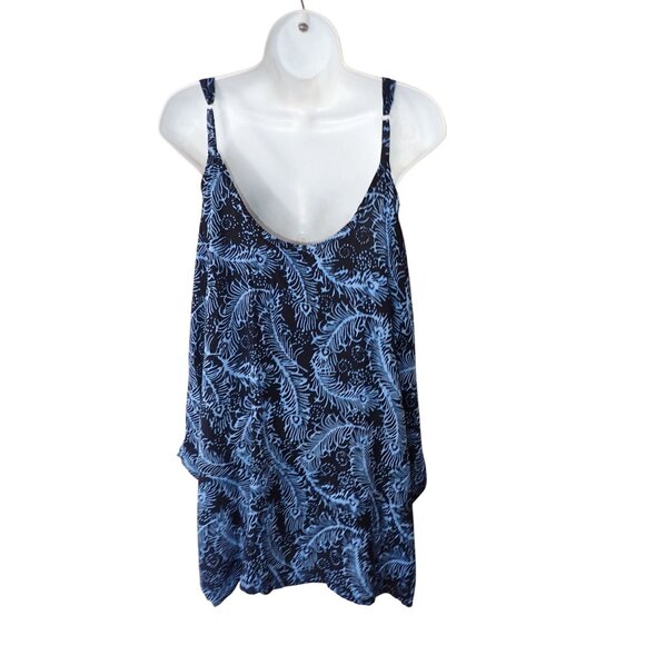 Mexicali Blue Sleeveless Top Women S/M Flowey Tunic Ruffle Tiered Boho Hippie - Picture 6 of 8